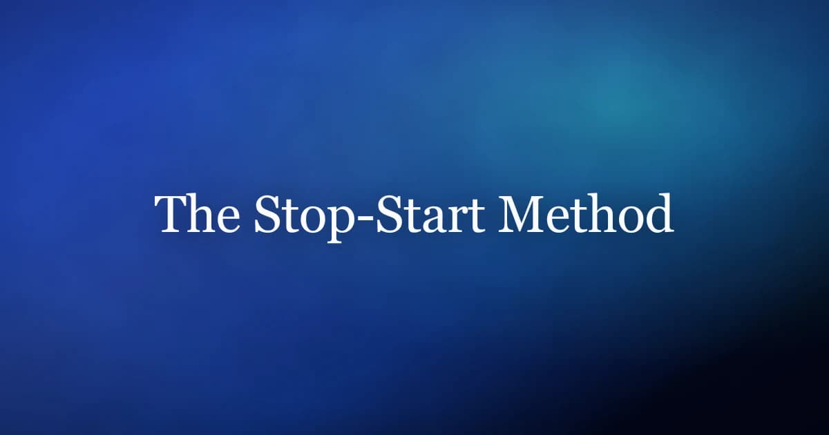 The Stop-Start Method for Premature Ejaculation