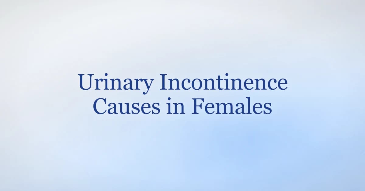 Explainer on urinary incontinence causes in females and pelvic floor health