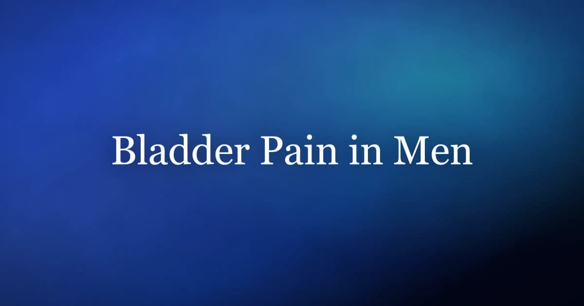 Bladder pain in men — causes, the pelvic floor connection, and relaxation-based relief