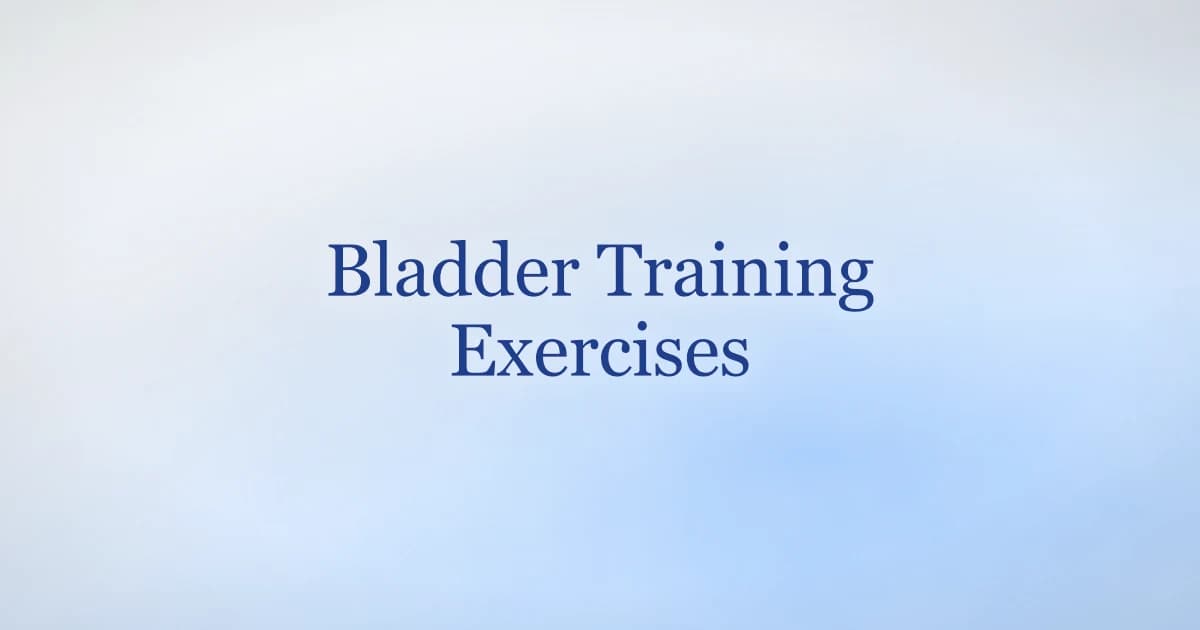Bladder training exercises: timed voiding schedule and pelvic floor drills for urgency and leakage