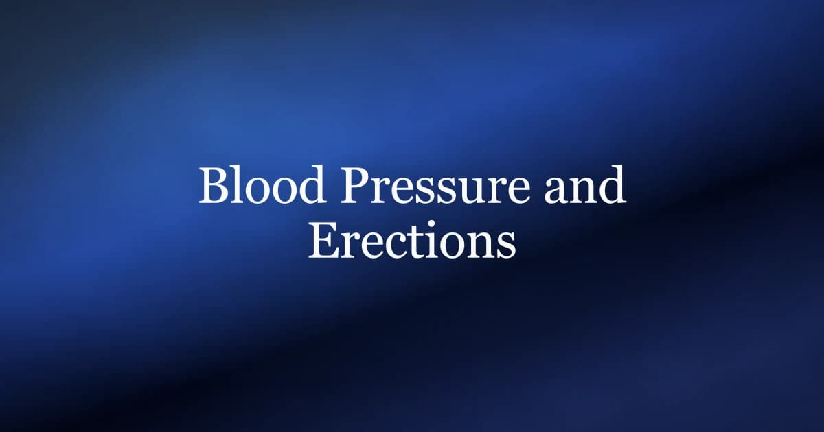 Does high blood pressure cause erection problems — arteries, medication, and pelvic floor training