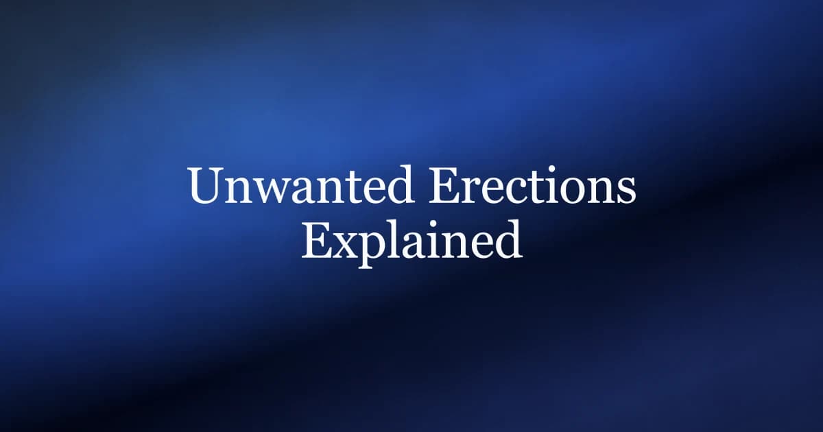 How to get rid of an unwanted erection — the physiology and what actually helps