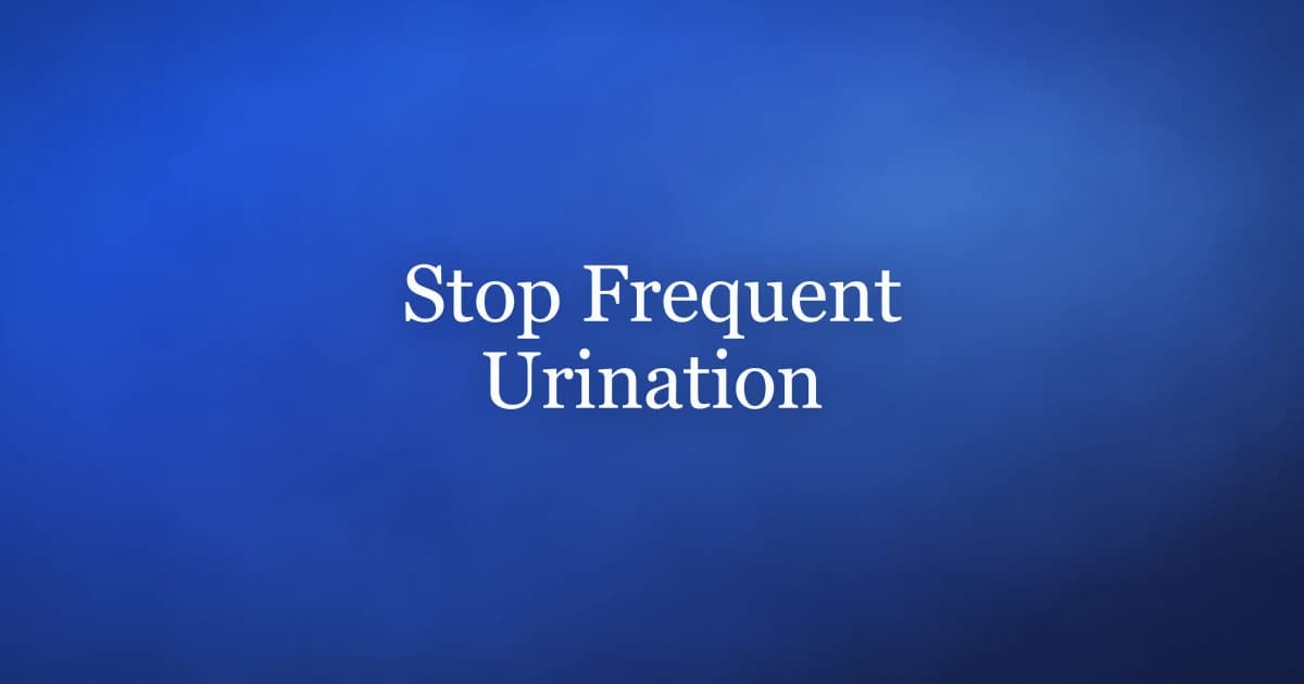 How to stop frequent urination in men — bladder training schedule, urge suppression, and pelvic floor exercises