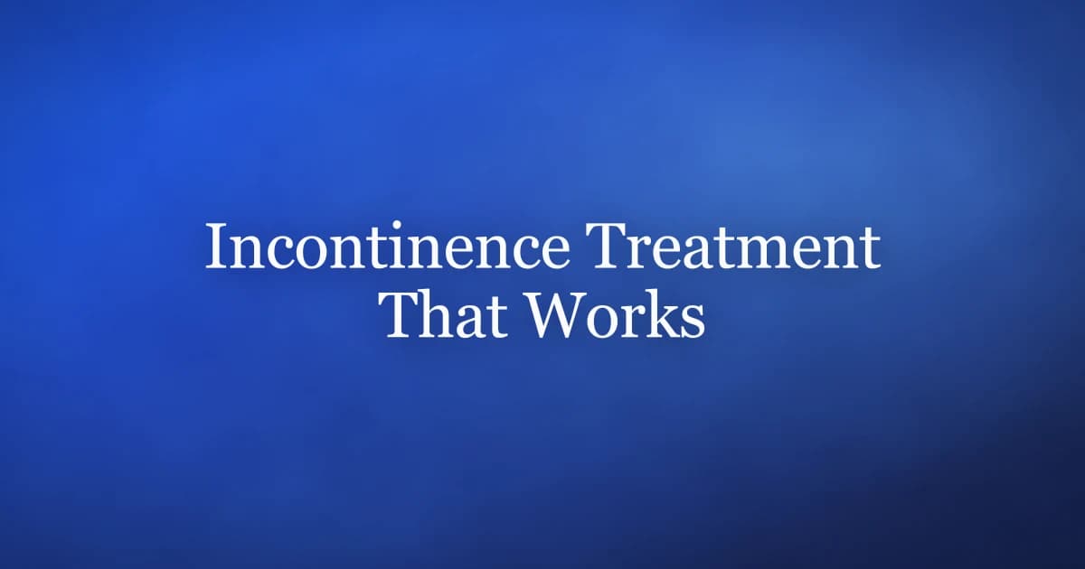 Incontinence treatment for men — pelvic floor training, medication, and surgical options in order