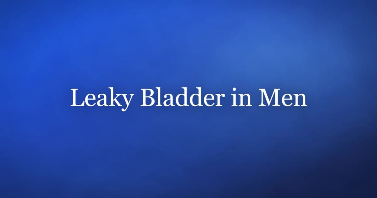 Man dealing with a leaky bladder, illustrating urinary incontinence and pelvic floor weakness