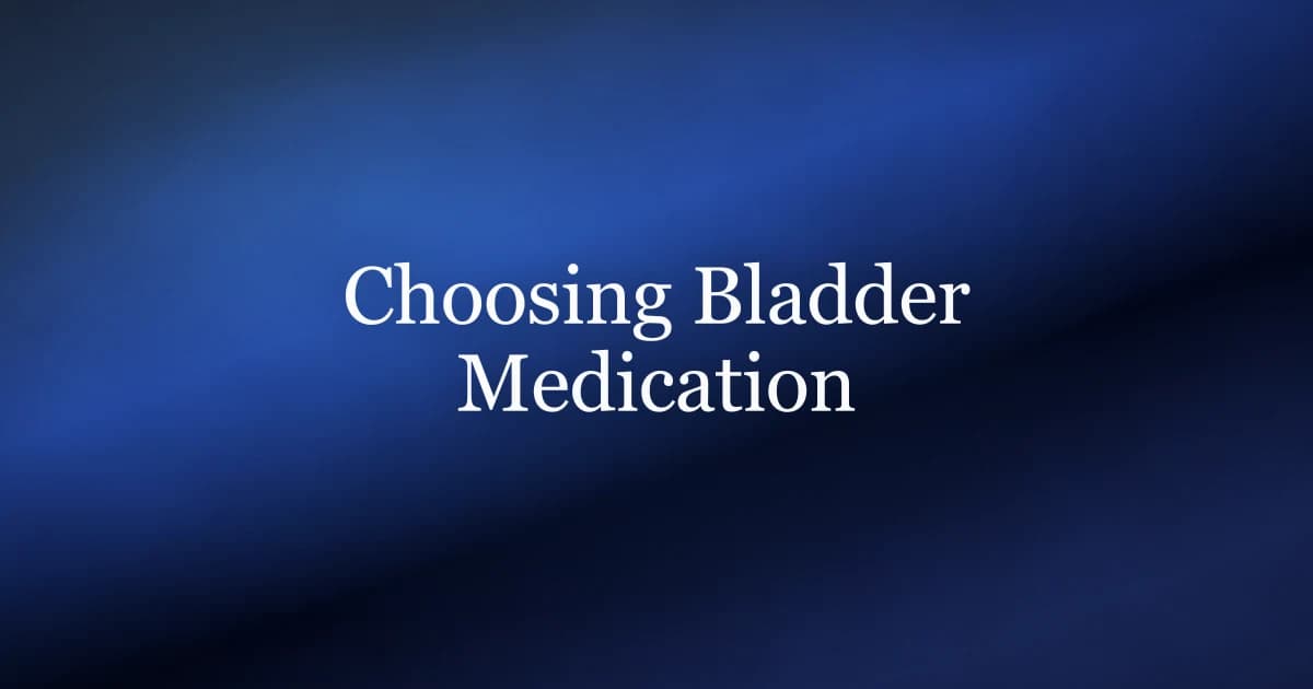 Medications for overactive bladder — how to choose between antimuscarinics and beta-3 agonists