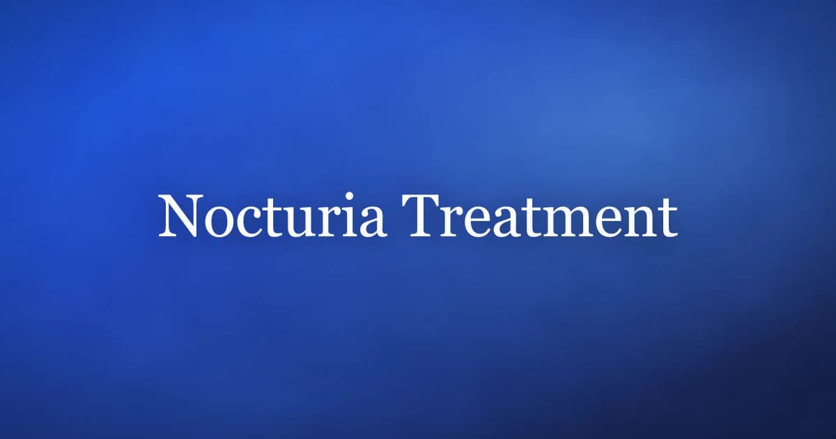 Nocturia treatment — reducing night-time urination in men
