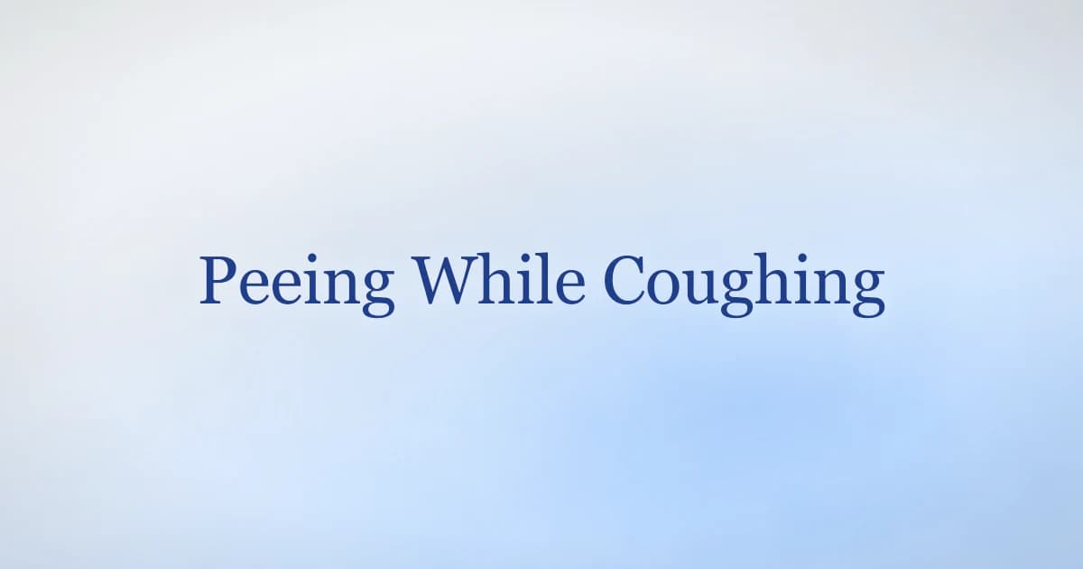 Peeing while coughing — stress incontinence mechanism and the pelvic floor fix