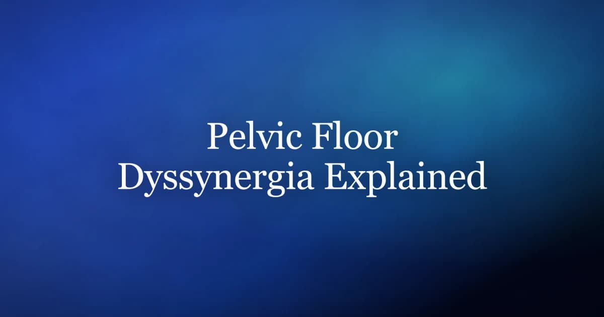 Pelvic floor dyssynergia in men — paradoxical muscle contraction, diagnosis, and biofeedback treatment