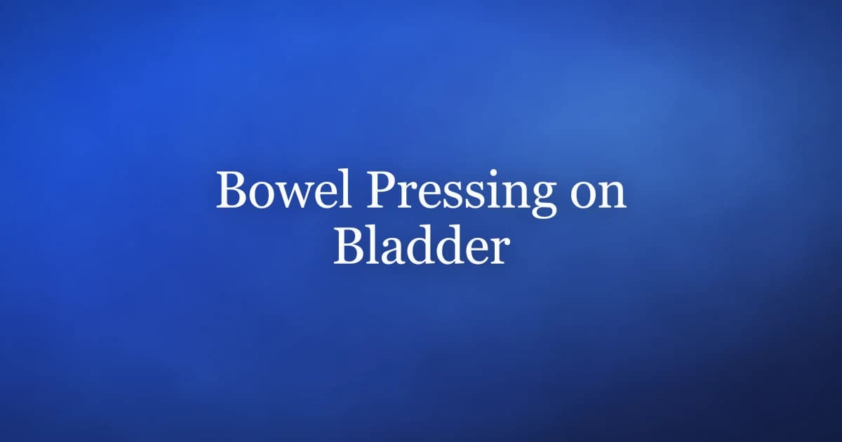 Symptoms of bowel pressing on bladder in men: urgency, frequency and incomplete emptying from constipation