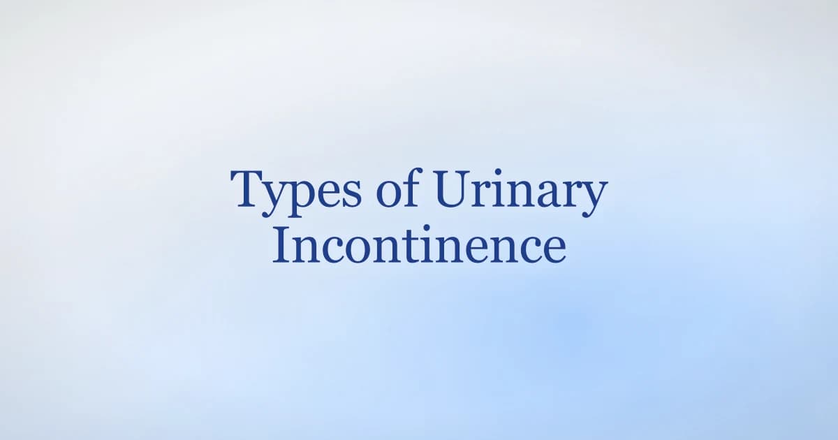 Types of urinary incontinence in men — stress, urge, overflow, functional and mixed
