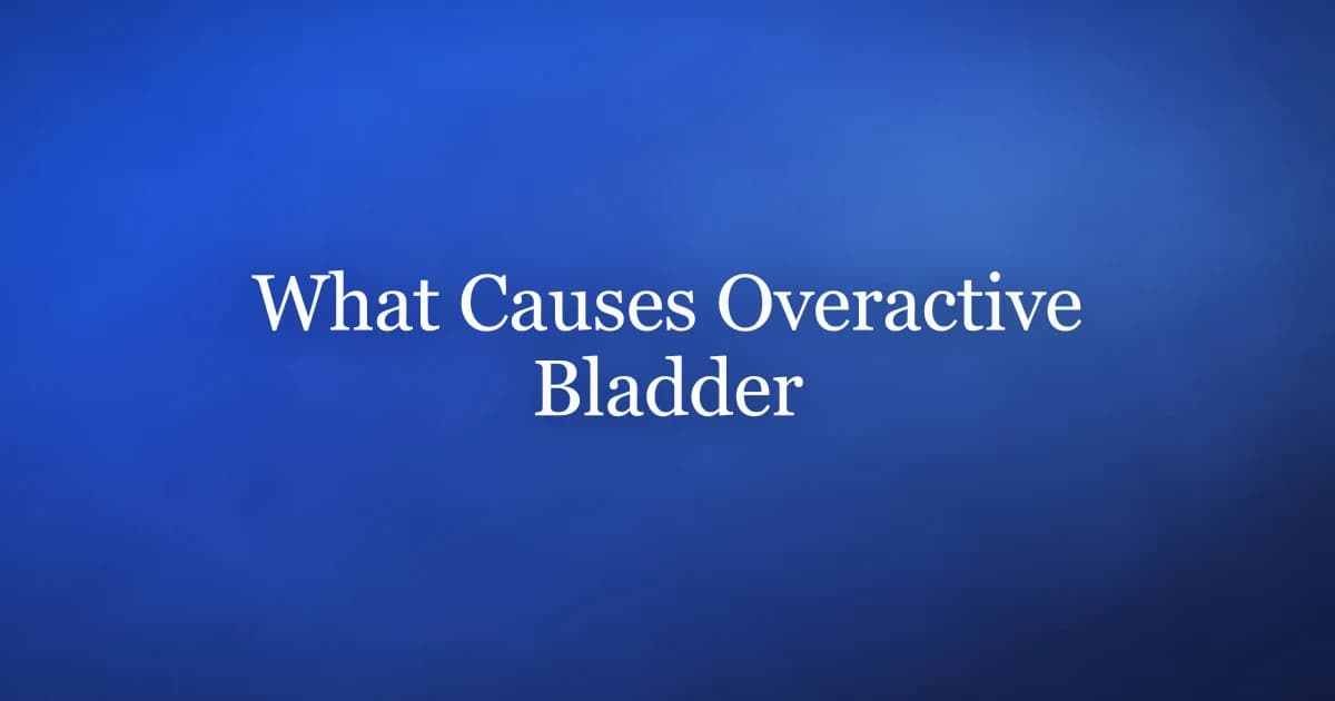 What causes overactive bladder in men — prostate, nerves, bladder irritants, and pelvic floor