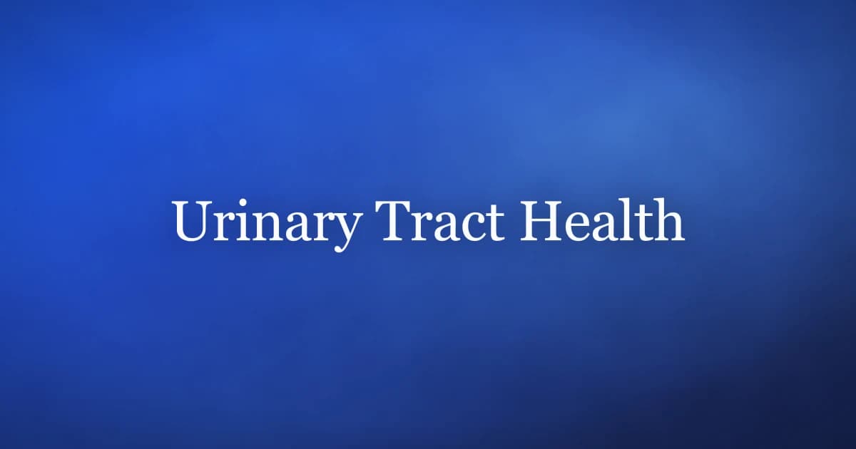 What is good for the urinary tract — evidence-based habits